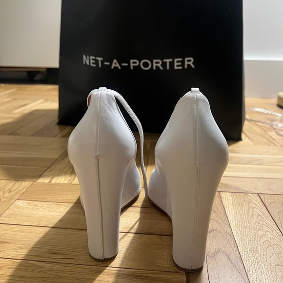 Amina Muaddi Pernille leather wedge pumps size 39 - Picture 5 of 6